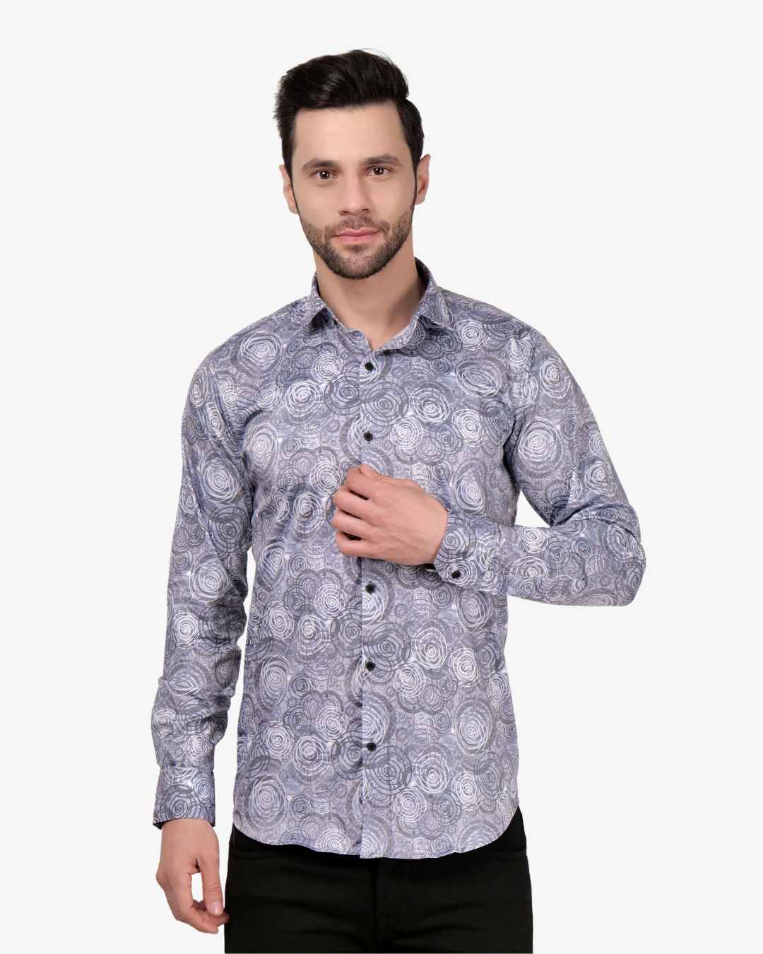 Corcul Men Satin Shirt | Dark Grey