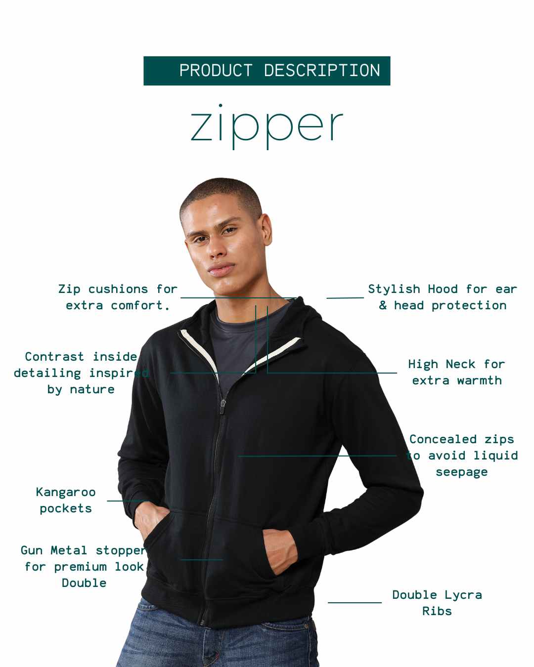 Corcul Men Zipper