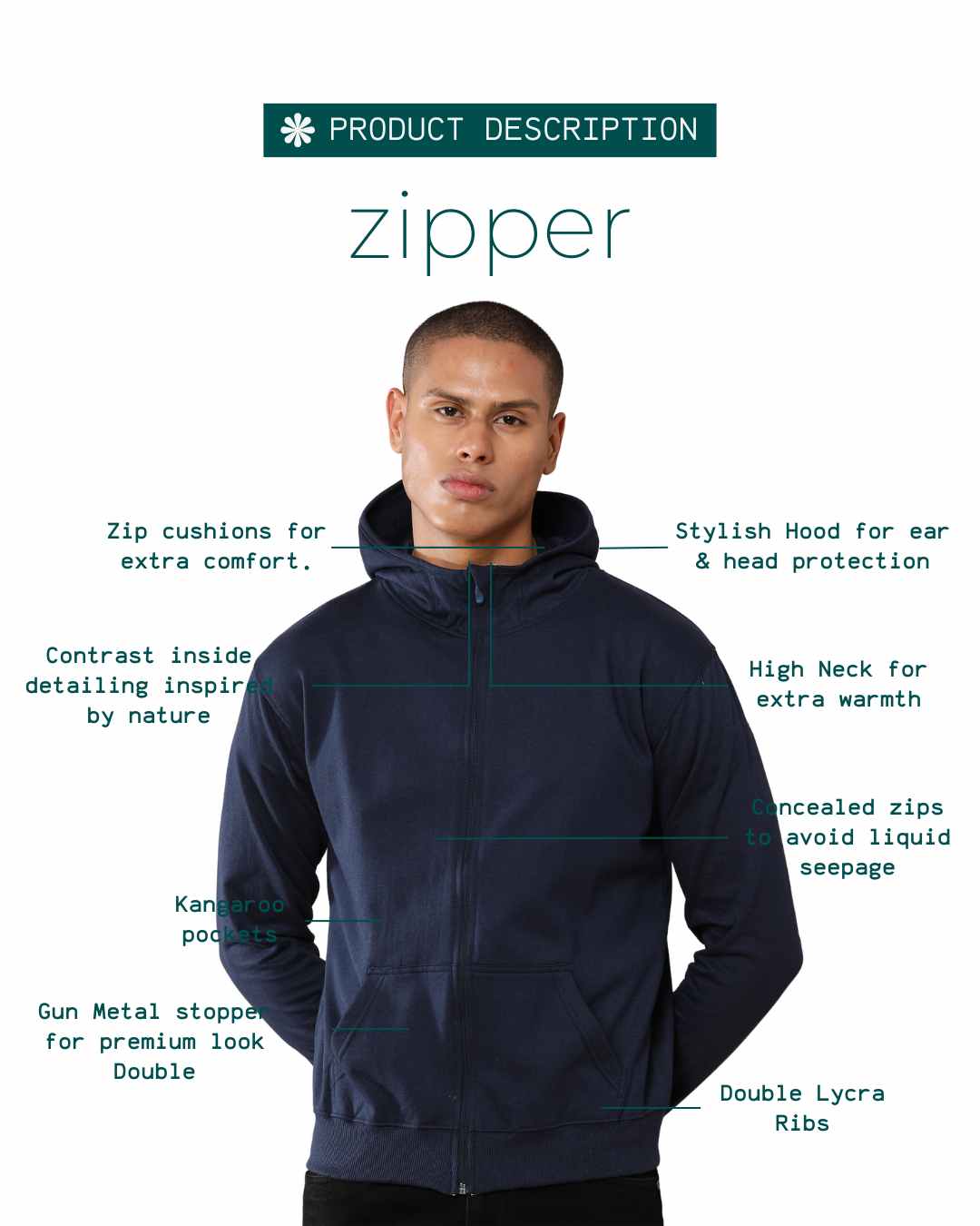 Corcul Men Zipper