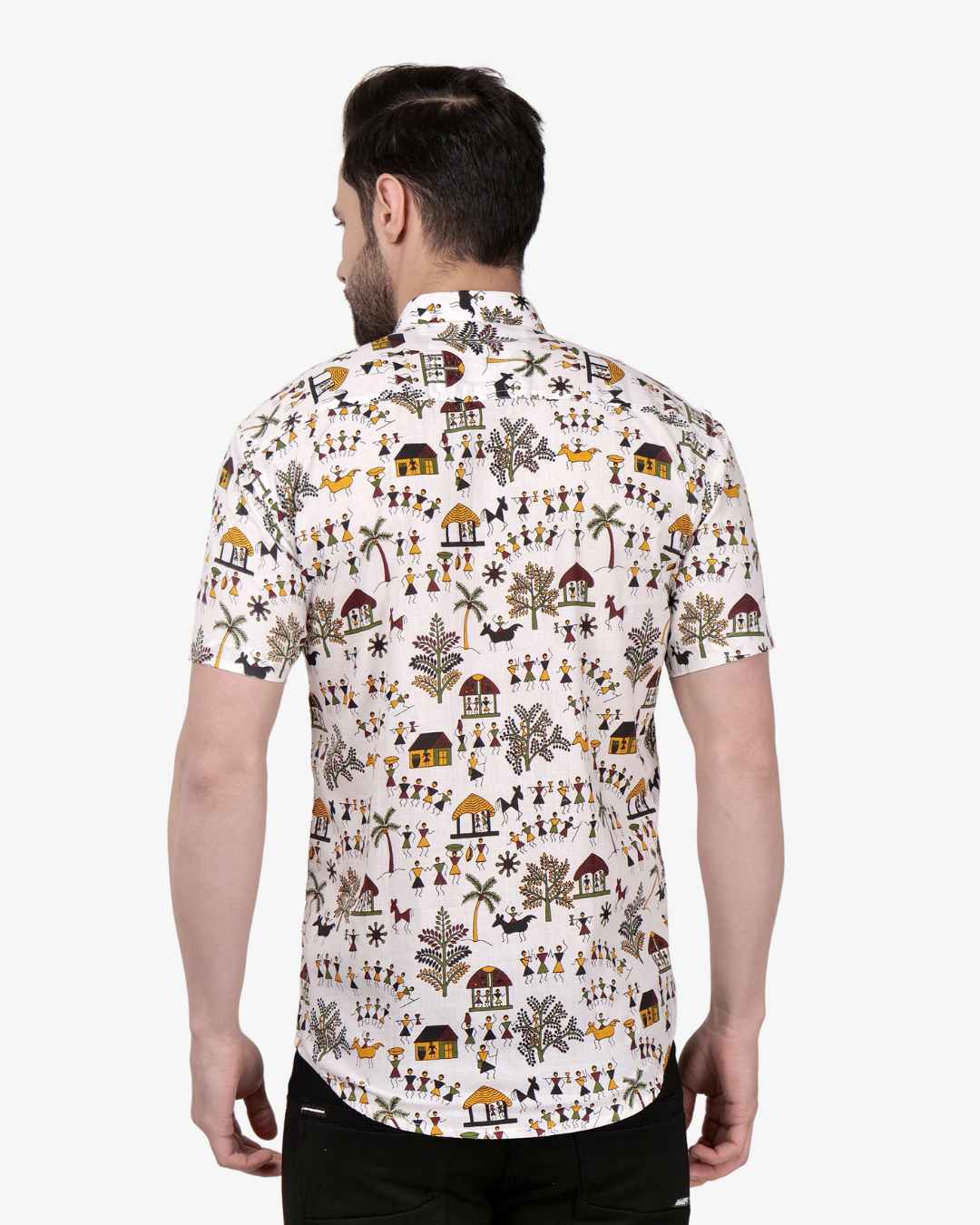 Corcul Men Sanganeri Shirt | White