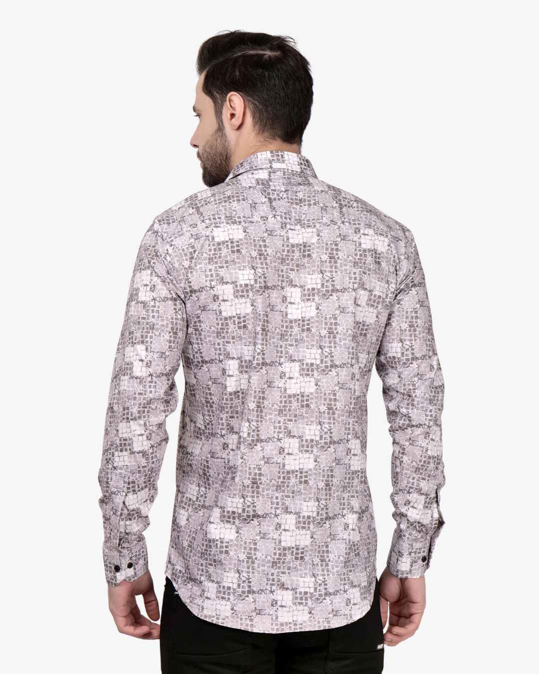Corcul Men Oxford Print Shirt | Light Brown
