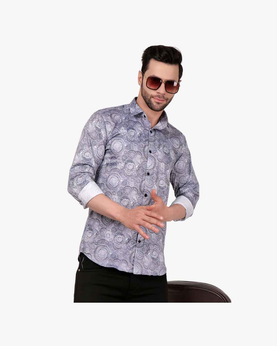 Corcul Men Satin Shirt | Dark Grey