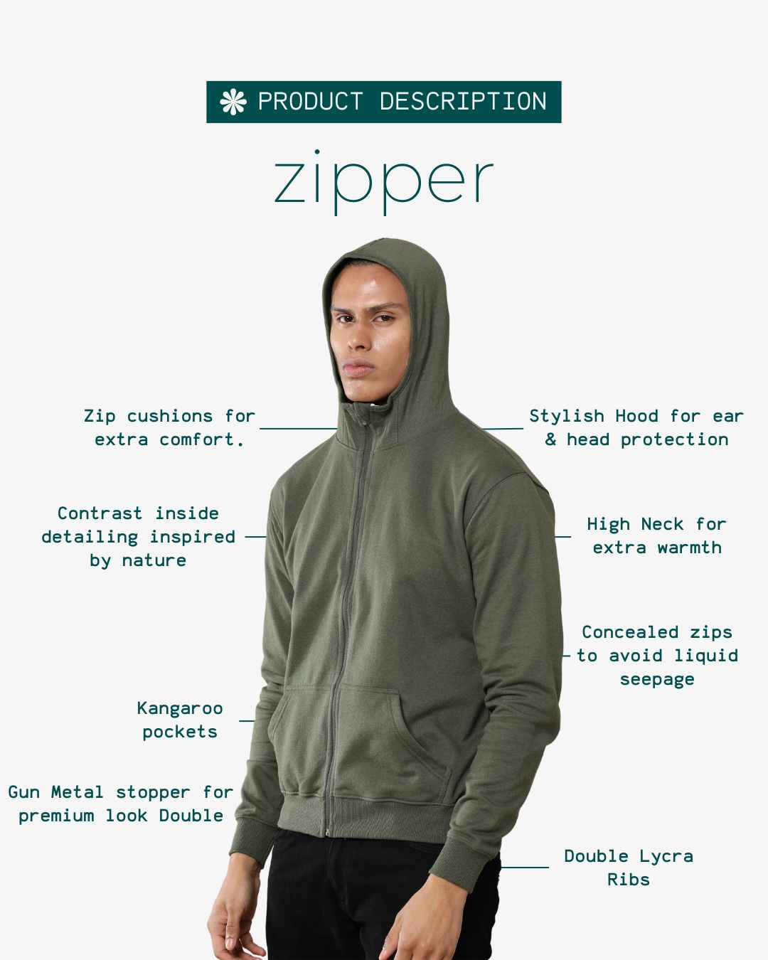 Corcul Men Zipper