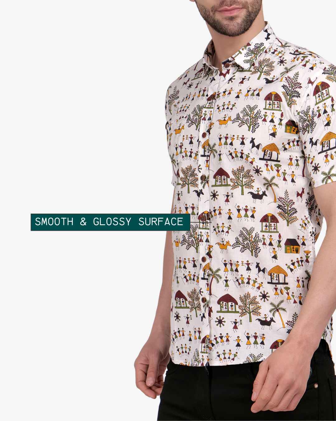 Corcul Men Sanganeri Shirt | White