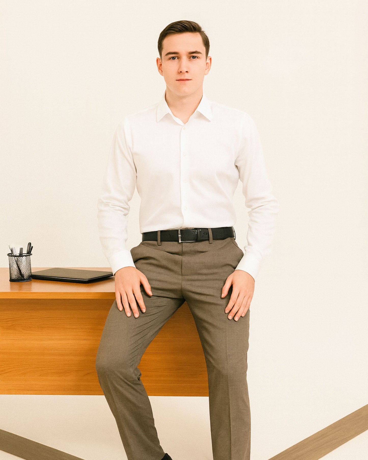 Tailored Trouser - Khaki (Two Way Lycra)