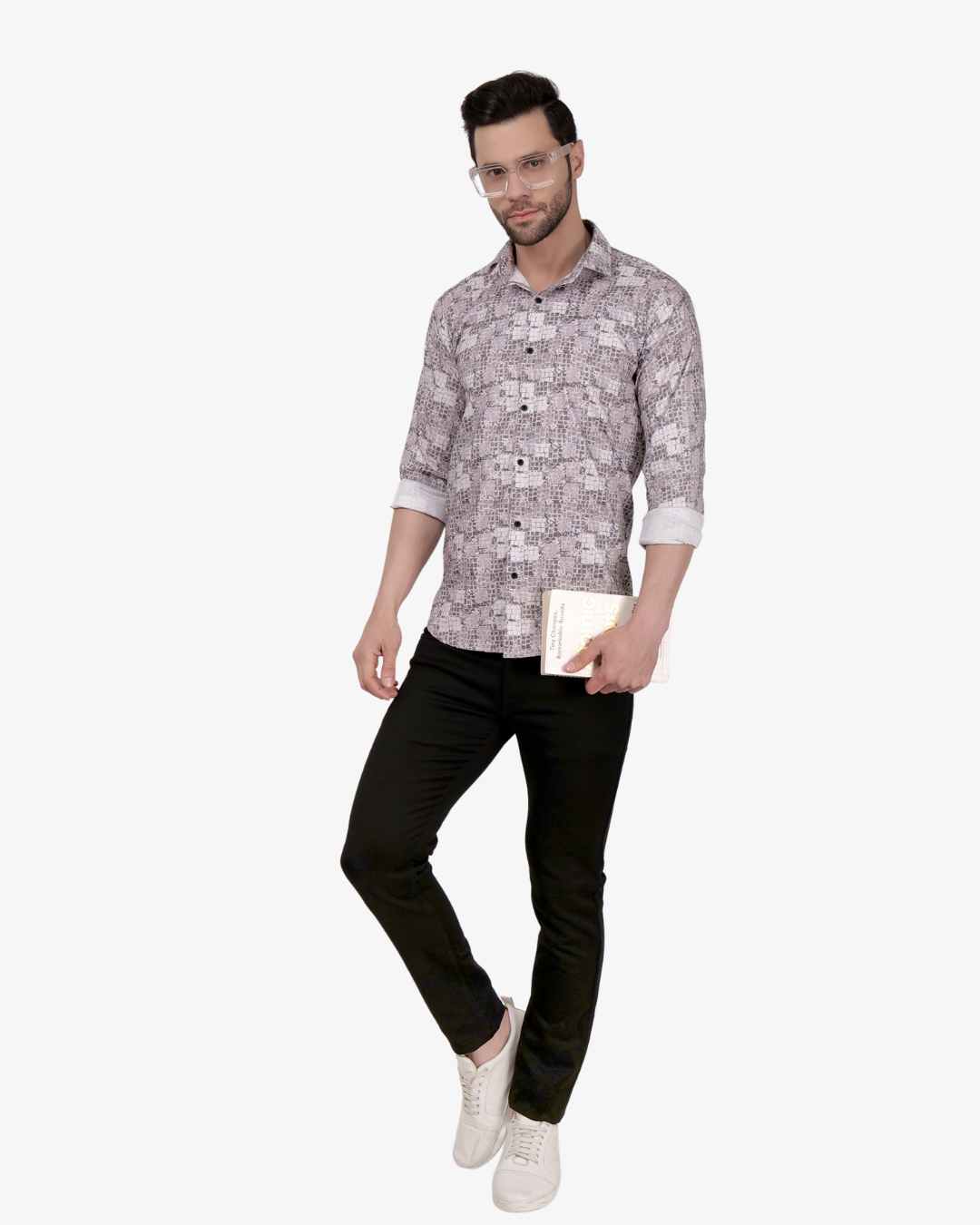 Corcul Men Oxford Print Shirt | Light Brown
