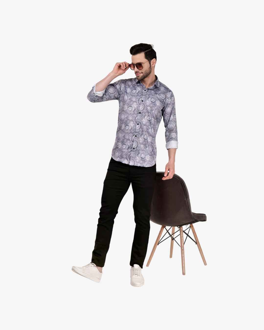 Corcul Men Satin Shirt | Dark Grey
