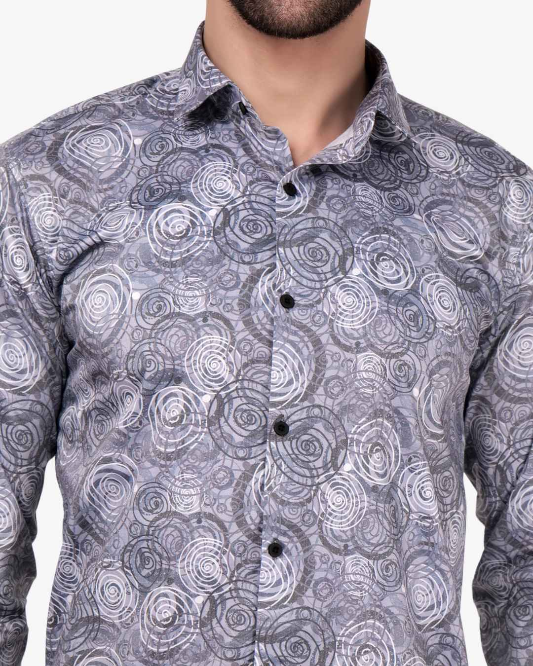 Corcul Men Satin Shirt | Dark Grey