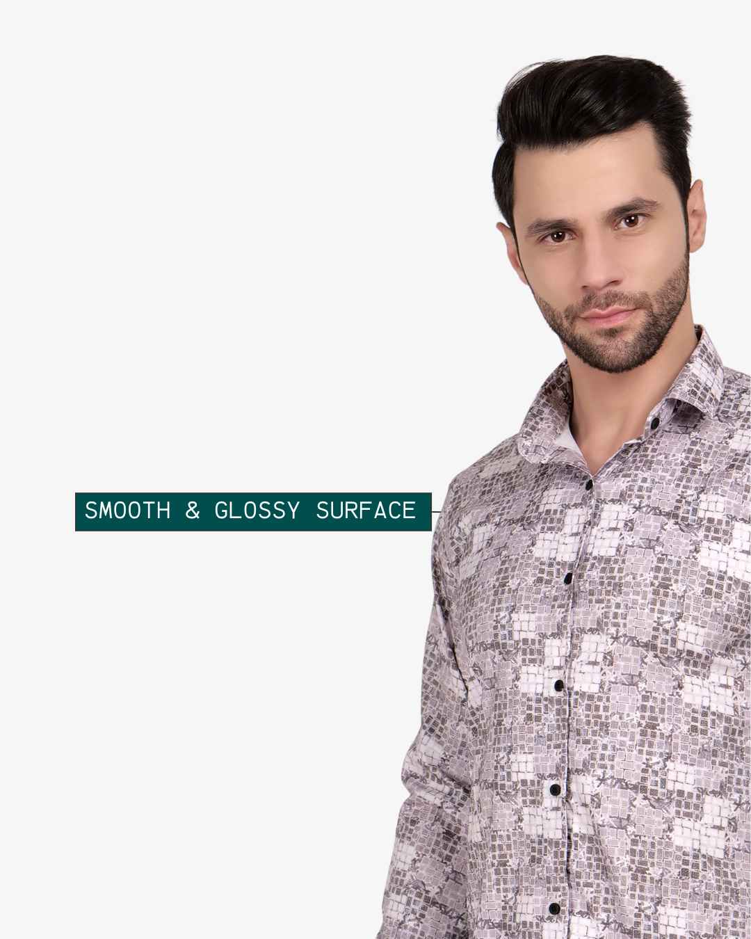 Corcul Men Oxford Print Shirt | Light Brown