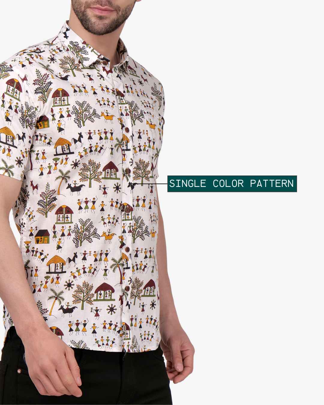 Corcul Men Sanganeri Shirt | White