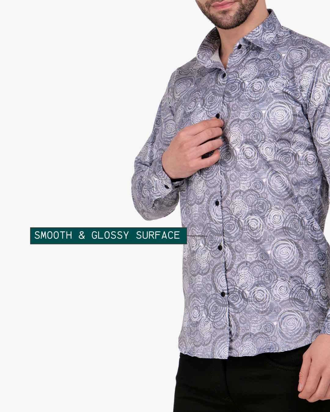 Corcul Men Satin Shirt | Dark Grey