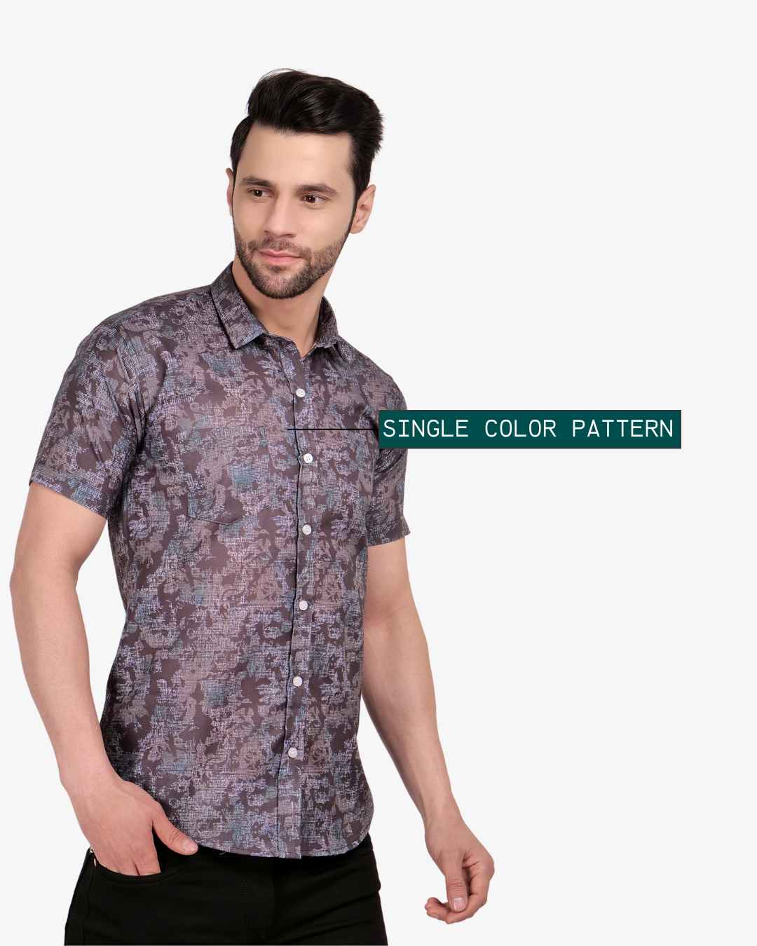 Corcul Men Oxford Print Shirt | Blackish Green