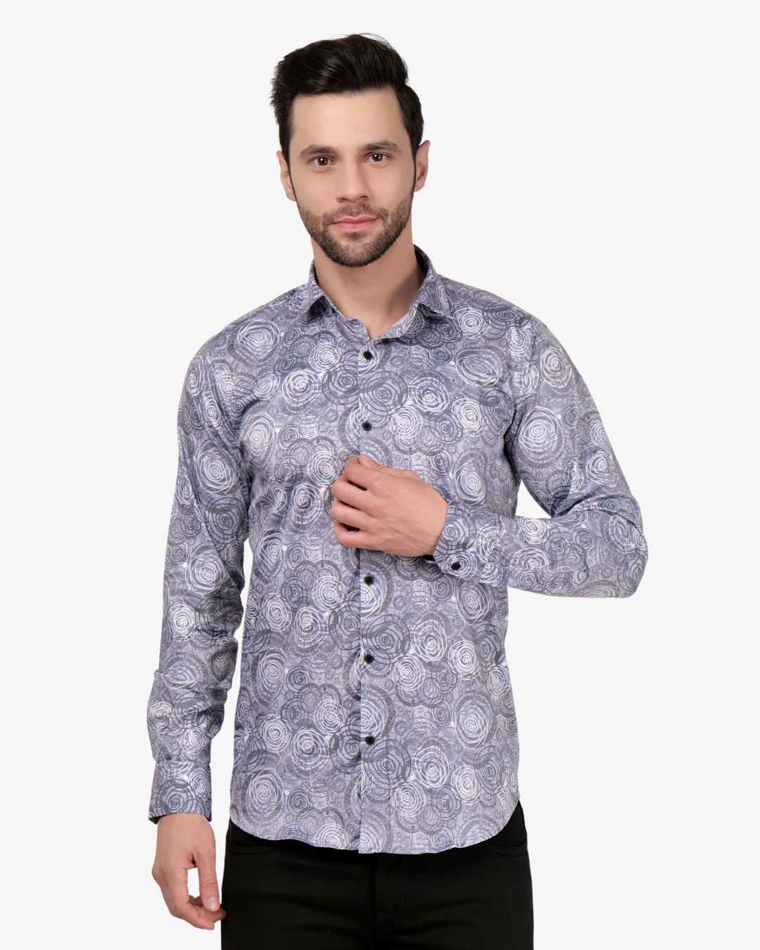 Corcul Men Satin Shirt | Dark Grey