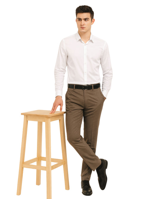 Tailored Trouser - Brown (Two Way Lycra)