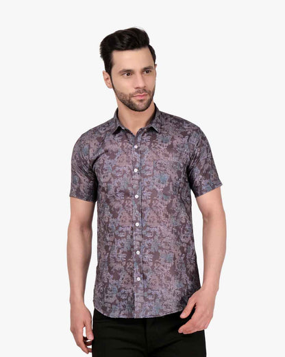 Corcul Men Oxford Print Shirt | Blackish Green