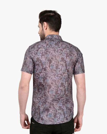Corcul Men Oxford Print Shirt | Blackish Green