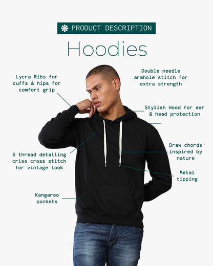 Corcul Men Classic Black Hoodie