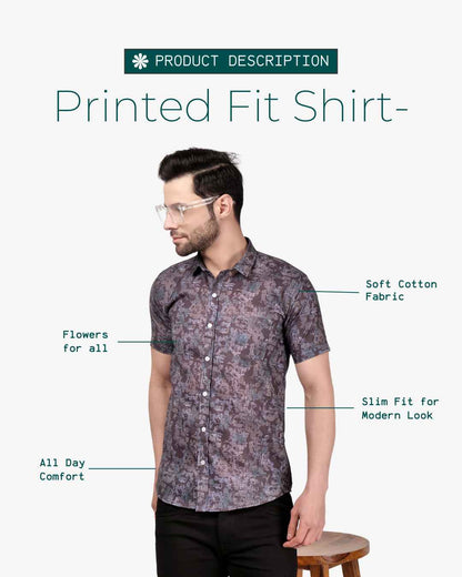Corcul Men Oxford Print Shirt | Blackish Green