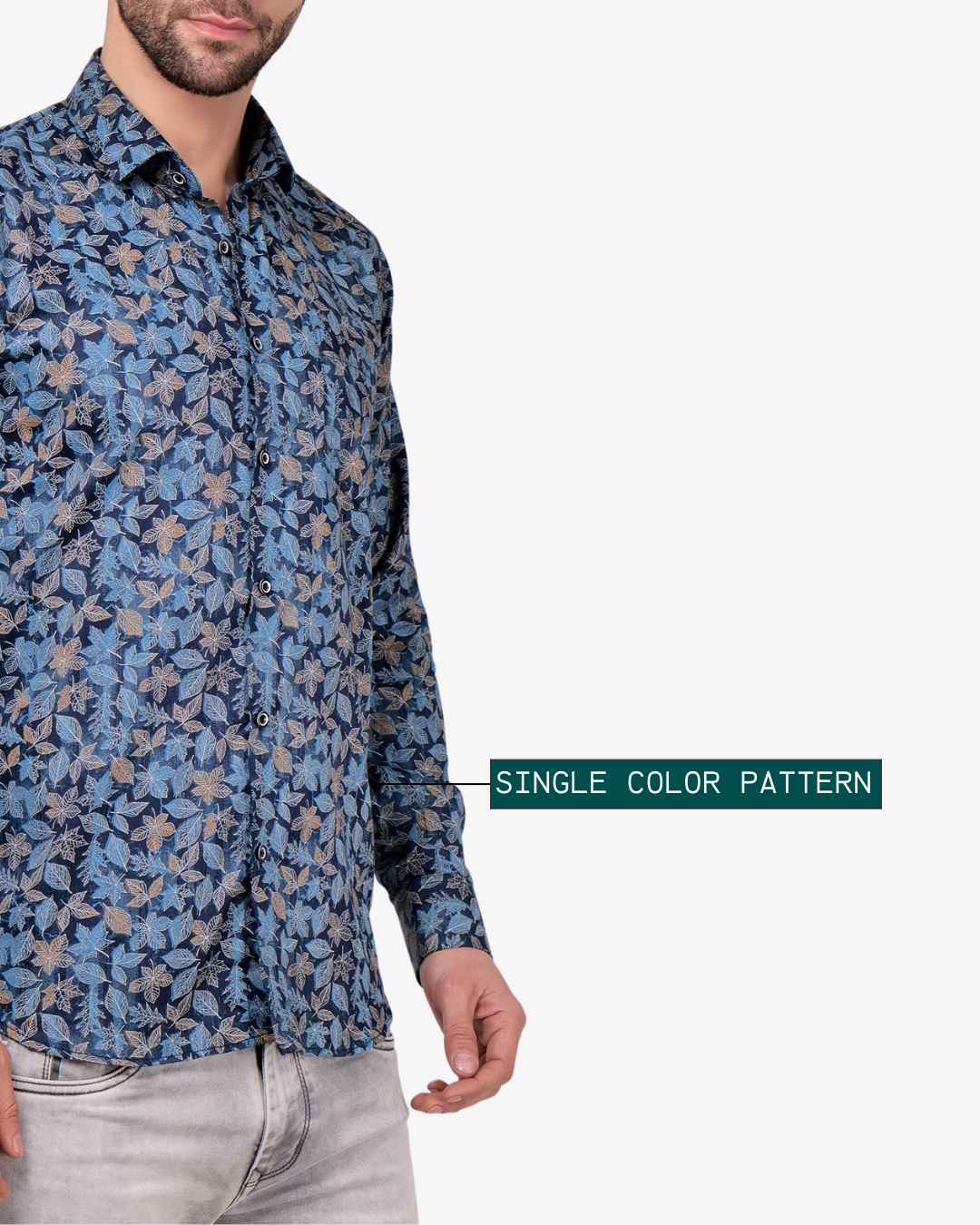 Corcul Men Floral Print Shirt | Blue