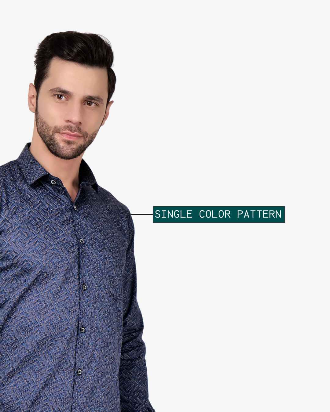 Corcul Men Satin Print Shirt | Blue